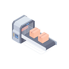 Image showing Automated boxing line isometric illustration