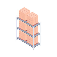 Image showing Pallet rack isometric vector illustration