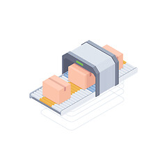 Image showing Automated packaging conveyor belt isometric illustration