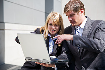 Image showing Working caucasian business people