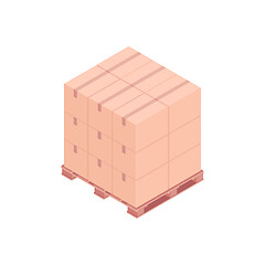 Image showing Pallet with small boxes isometric vector illustration