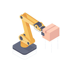 Image showing Automated robot arm isometric vector illustration