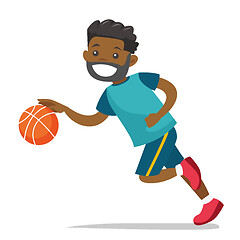 Image showing Young black playing basketball.