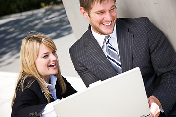 Image showing Working caucasian business people