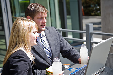 Image showing Working caucasian business people 