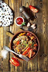 Image showing fried meat with rice