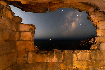 Image showing Cave views to the milky way galaxy