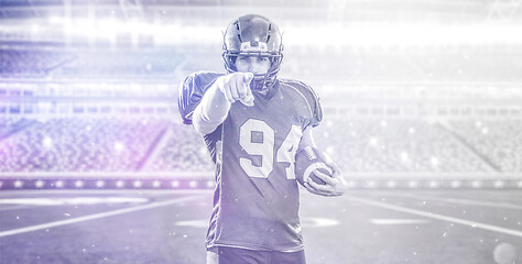 Image showing American football player pointing