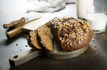 Image showing bread and milk