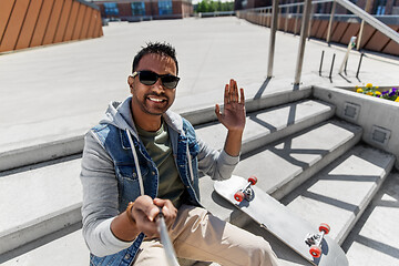 Image showing indian man taking selfie on roof top