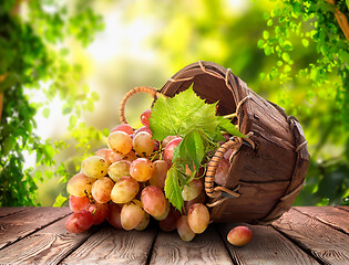 Image showing Grapes in a basket