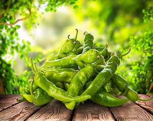 Image showing Fresh green peppers