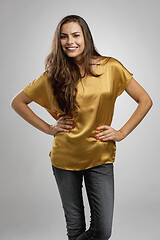 Image showing Beautiful brunete woman smiling