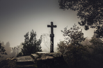 Image showing Religious stone cross