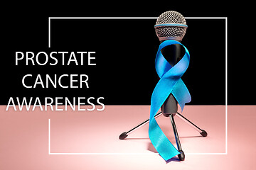 Image showing Blue ribbon symbolic of prostate cancer awareness campaign and men\'s health in November