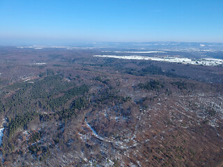 Image showing Black Forest winter scenery aerial view Germany