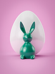 Image showing sweet Easter decoration bunny with egg
