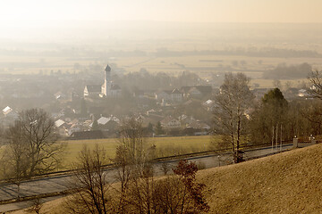 Image showing sunrise at Paehl Weilheim Bavaria Germany