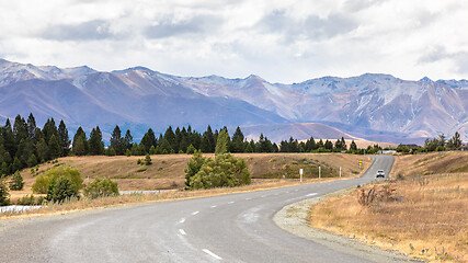 Image showing road to horizon New Zealand south island