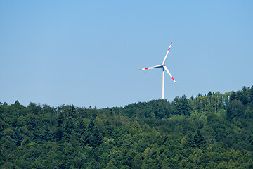 Image showing wind turbine in the forest