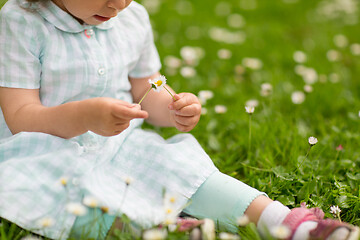 Image showing happy little girl at park in summer