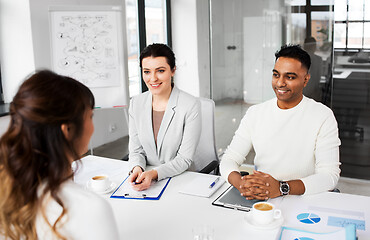 Image showing recruiters having job interview with employee