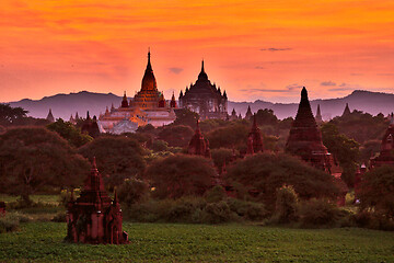 Image showing Buddhist Temples in Myanmar Southeast Asia