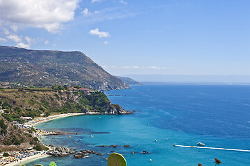 Image showing Amazing tropical panoramic view of Cape Capo Vaticano, Calabria,