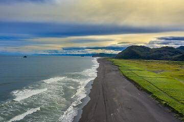 Image showing Beach with black sand on Kamchatka