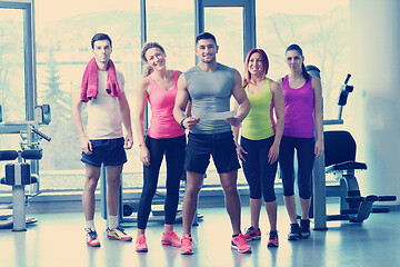 Image showing Group of people exercising at the gym