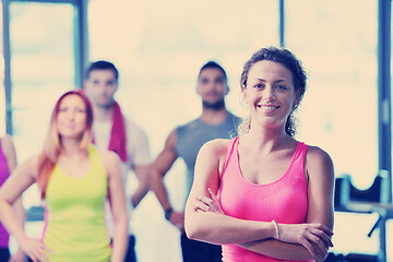 Image showing Group of people exercising at the gym