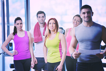 Image showing Group of people exercising at the gym