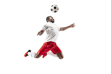 Image showing Professional african football soccer player isolated on white background