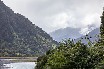 Image showing riverbed landscape scenery in south New Zealand