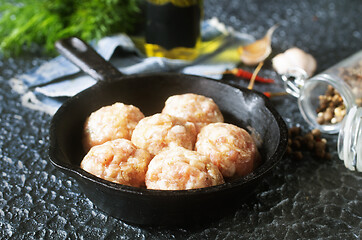 Image showing raw meat balls