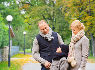 Image showing happy family in autumn park