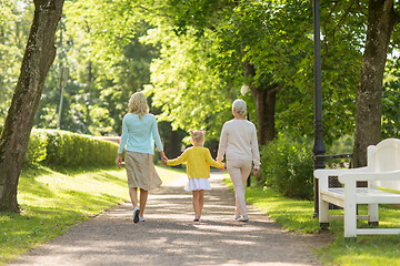 Image showing mother, daughter and grandmother walking at park