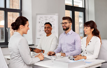 Image showing recruiters having job interview with employee