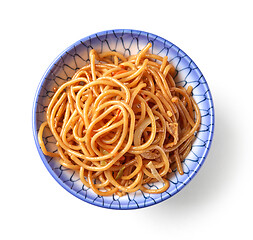 Image showing bowl of fried noodles