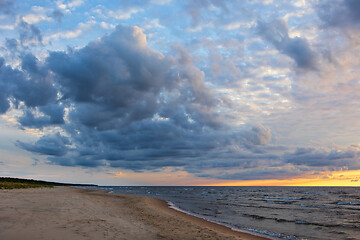 Image showing Sunset over the sea