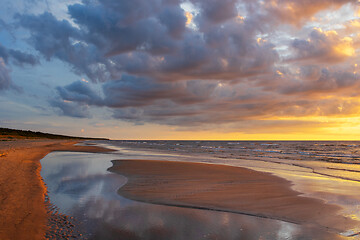 Image showing Sunset over the sea