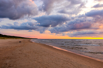 Image showing Sunset over the sea