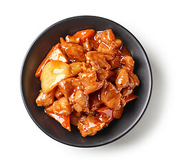 Image showing bowl of sweet and sour pork