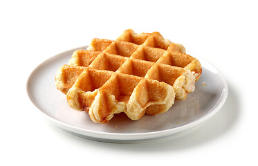 Image showing freshly baked belgian waffle