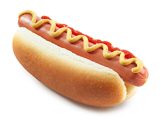 Image showing Hot dog with mustard and ketchup