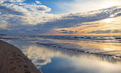 Image showing Sunset over the sea