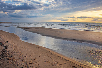 Image showing Sunset over the sea