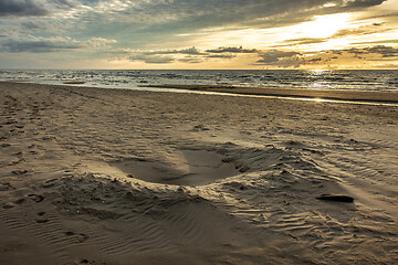 Image showing Sunset over the sea