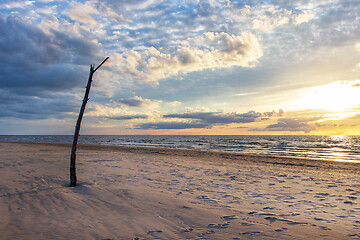 Image showing Sunset over the sea