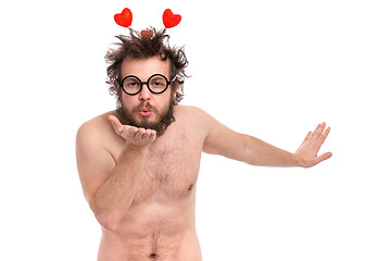 Image showing Crazy bearded man - love concept